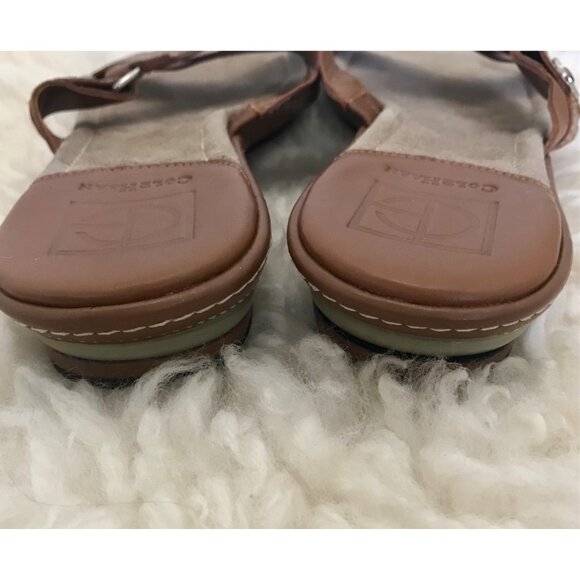 Cole Haan X Nike Air Women's Strappy Brown Leather Comfort Walking Sandal Size 8 - Picture 8 of 12